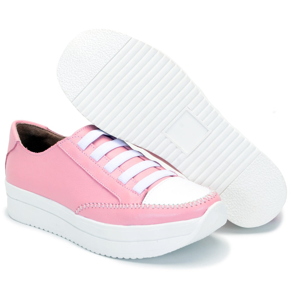 Tênis Valentina Rosa com Branco