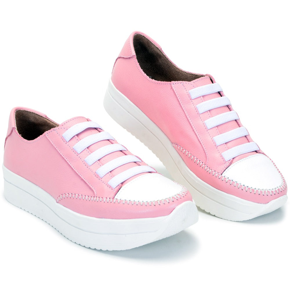 Tênis Valentina Rosa com Branco