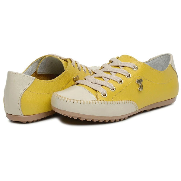 Mocatênis Julieta Amarelo com Bege