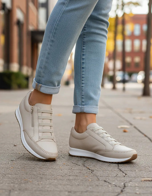 Tênis Feminino Casual Sapatenis Confortável Zíper Lateral