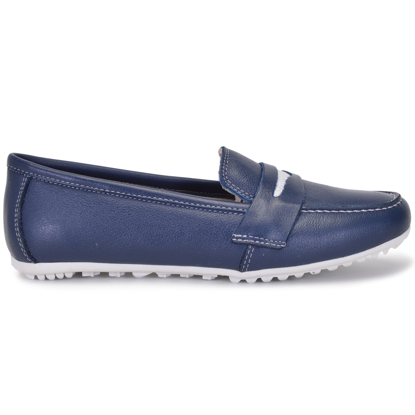 Mocassim Comfort Azul Marinho Sola Branca