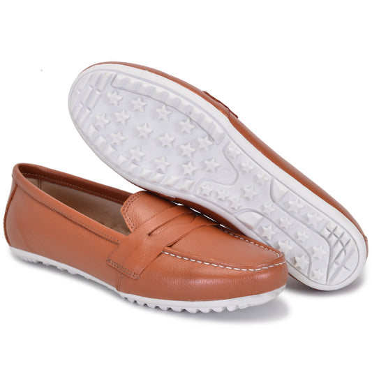 Mocassim Comfort Marrom Whisky Sola Branca