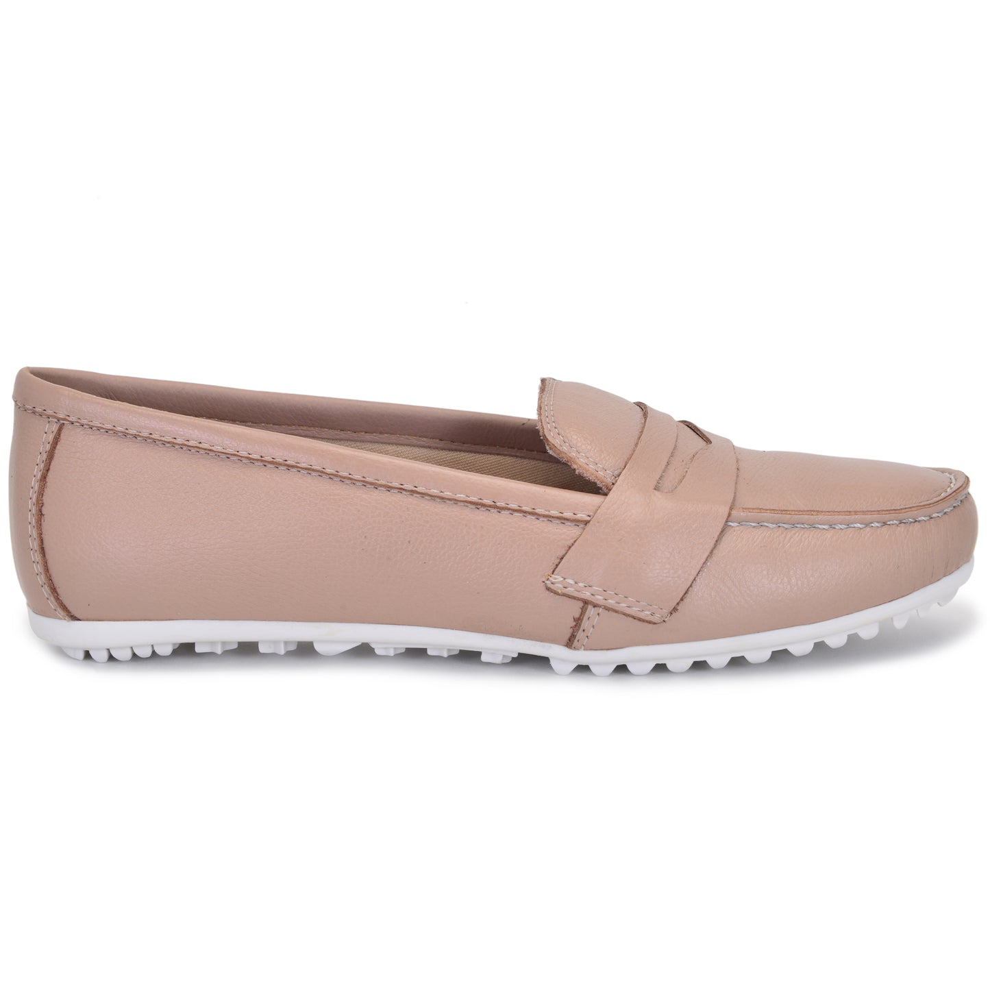 Mocassim Comfort Nude Sola Branca