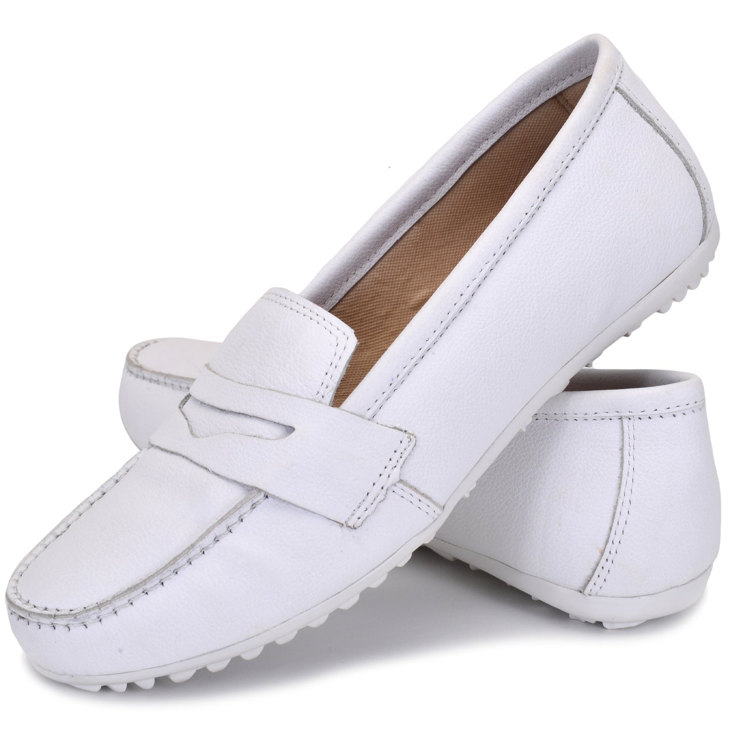 Mocassim Comfort Branco Sola Branca