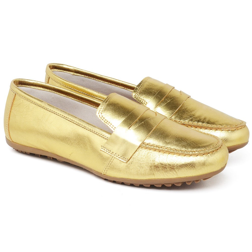 Mocassim Comfort Dourado